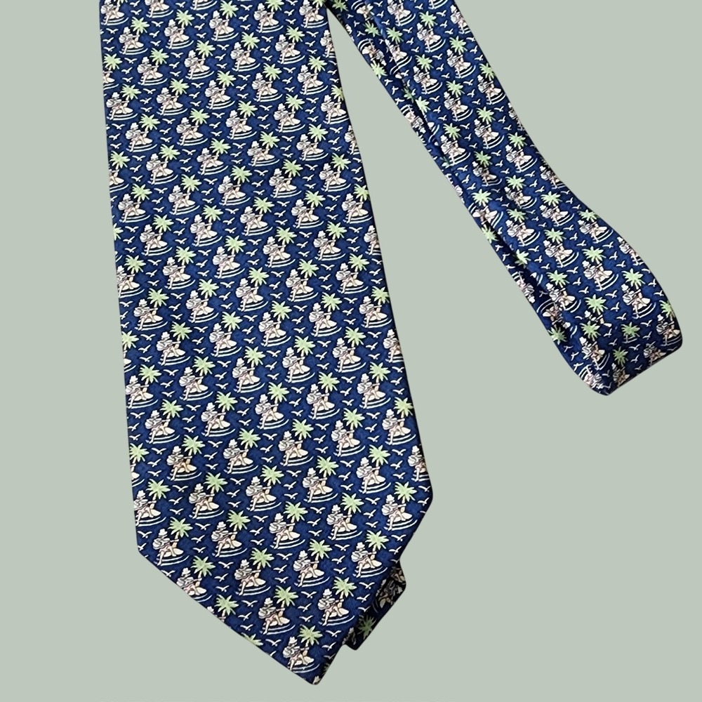 Vineyard Vines Martha's‎ Vineyard Silk Neck Tie Man Guitar Beach Palm Trees Prep